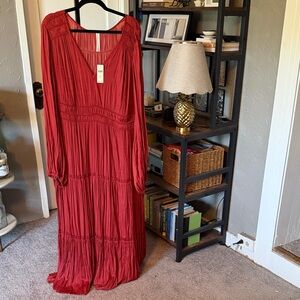 Rust Tiered Maxi Dress